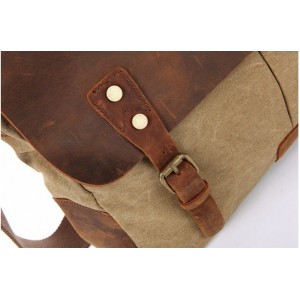 AT1 MESSENGER I VINTAGE™ Mallette porte-documents en canvas et cuir naturel, sac à bandoulière 5 couleurs 